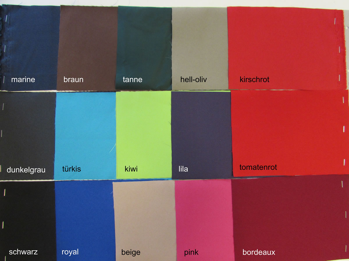 Farben Sackerl und Mantel